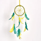 Handmade premium metal dreamcatcher with feathers, bringing Native American culture and peaceful dreams